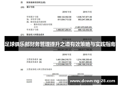 足球俱乐部财务管理提升之道有效策略与实践指南